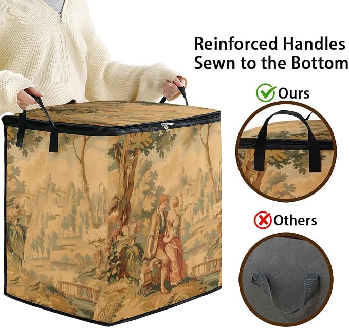 2pcs blanket storage bag for under bed,closet organizers 95L | clothing sweater sheet bedding comforter duvet quilt pillow toy storage bags with lids,dorm room essentials for containers