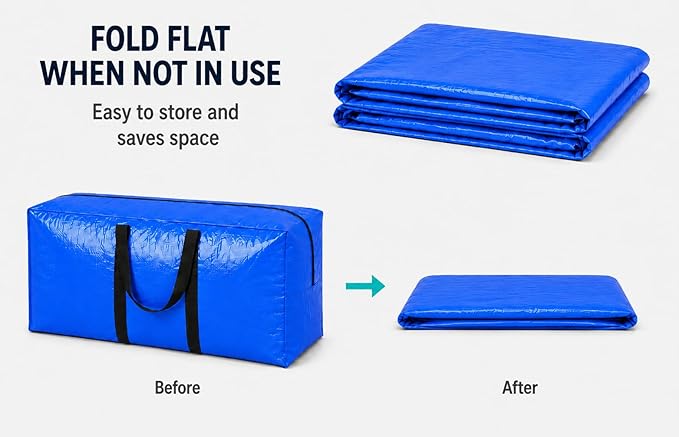60 Gallon Extra Large Storage Bags Bins, Giant XXL Moving Storage Totes Bag Heavy Duty, Huge Waterproof Storage Duffle Bag