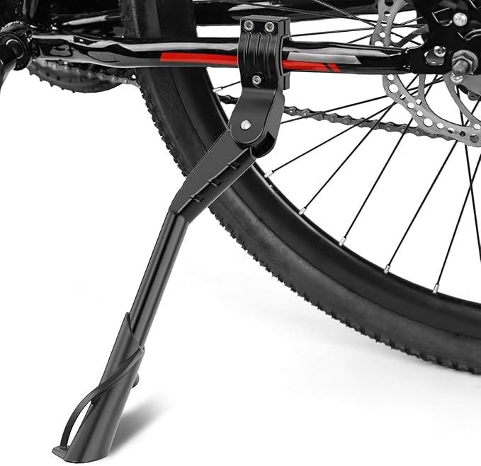 Bike Kickstand for Adult's Bike, Adjustable Rear Side Bicycle Kickstand, Suitable for 24-29 inch Mountain Bikes, E-Bike, BMX, 700C Road/Hybrid Bikes, etc. Aluminum Alloy Maximum Holds 176lbs