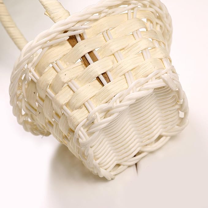 Multi Functional Storage Basket Wicker Flower Basket with Handles Handwoven Baskets Versatile Decoration Thoughtful Gift and Wood