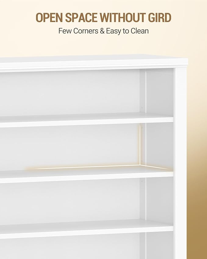 Hzuaneri Shoe Storage Cabinet,10 Tiers Farmhouse Tall Shoe Cubby Organizer | Freestanding Shoe Cabinets, Wooden Shoes Rack with Cubby, 36-40 Pairs, for Entryway, Living Room, White SR59203X