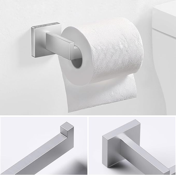 JOPOFI 5 Piece Towel Bar Set - 15.7 Inch Bath Towel Holder - Brushed Nickel | Stainless Steel Towel Racks for Bathroom Wall Mounted, Towel Rod for Bathroom Wall