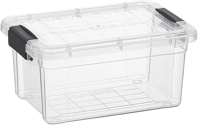 Superio Clear Plastic Storage Bin with Lid, 3.5 Qt, Non-Toxic, BPA Free, Odor Free, Organizer Storage Box, Stackable Plastic Tote for Home, Garage, School, and Office, X-Small