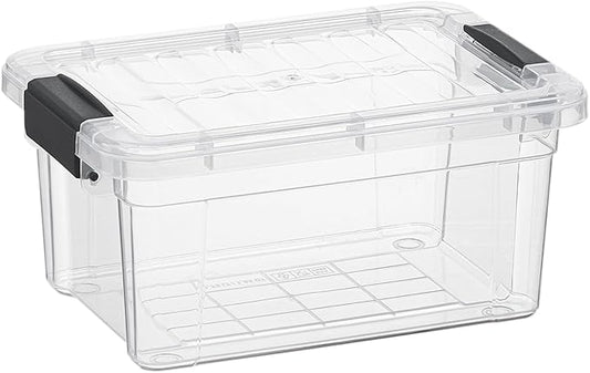 Superio Clear Plastic Storage Bin with Lid, 3.5 Qt, Non-Toxic, BPA Free, Odor Free, Organizer Storage Box, Stackable Plastic Tote for Home, Garage, School, and Office, X-Small