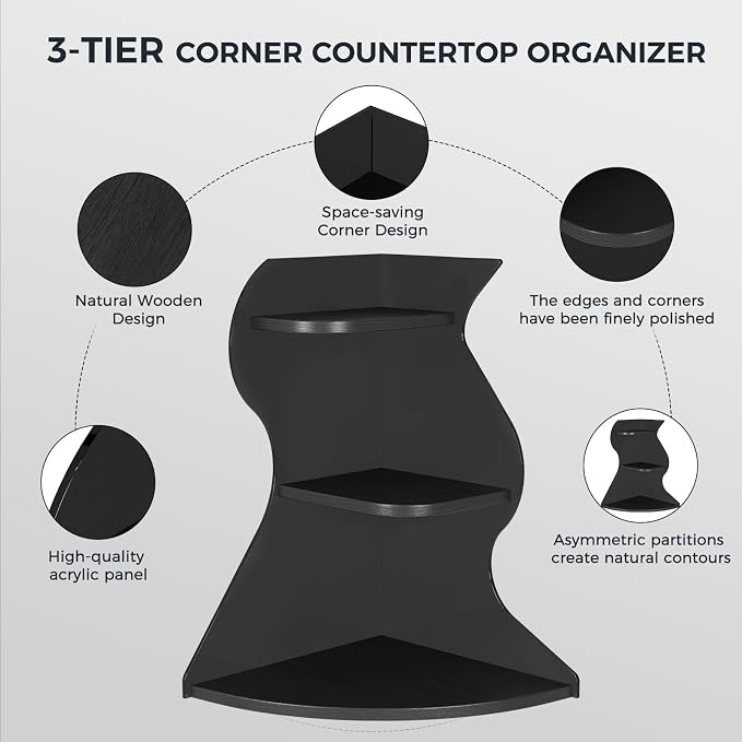 Bathroom Counter Organizer,Bathroom Counter Shelf,Perfume Organizer | 3 Tier Corner Bathroom Counter Organizer, Bathroom Sink Organizer, Makeup Organizer, Vanity Organizer Countertop,Corner Shelf