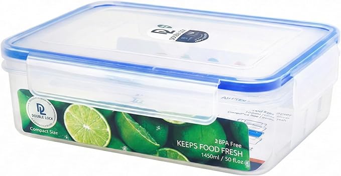 Tribello 50 oz Airtight Food Storage Containers with SnapTight Lids – Clear, Stackable, BPA-Free Meal Prep Containers for Kitchen, Freezer & Pantry Storage – 3-Pack