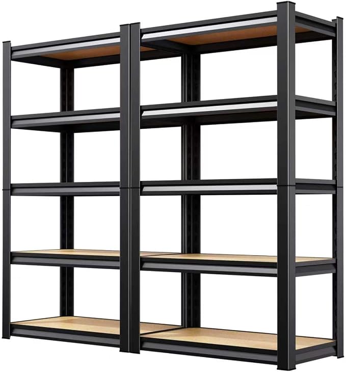 2-Pack 71"H-28"W-12"D Garage Shelving - 5 Tier Metal Storage Shelves | Adjustable Steel Rack Units, Industrial Utility Shelving for Pantry, Basement, Warehouse & Home Organization