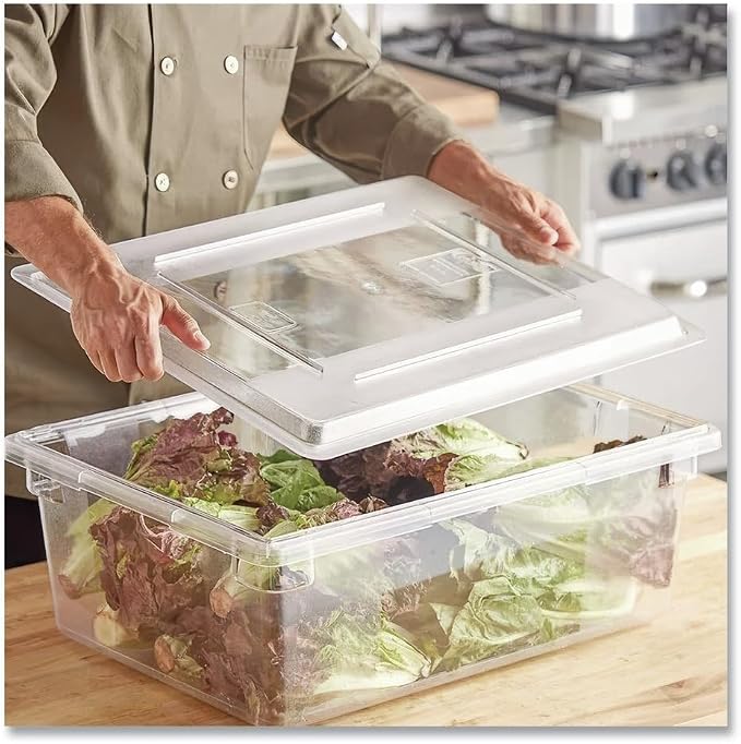 Rubbermaid Commercial Products Food Storage Box Lid for 8.5, 12.5, 16.5, and 21.5 Gallon Sizes, Clear