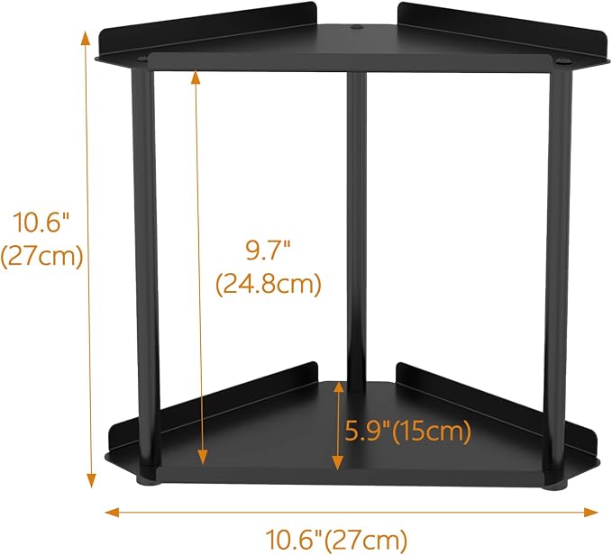 Jesginboo 2 Tier Bathroom Counter Organizer, Vanity Organizer Corner Shelf | Skincare, Makeup Countertop Organizers, Kitchen, Bathroom Counter Storage, Black