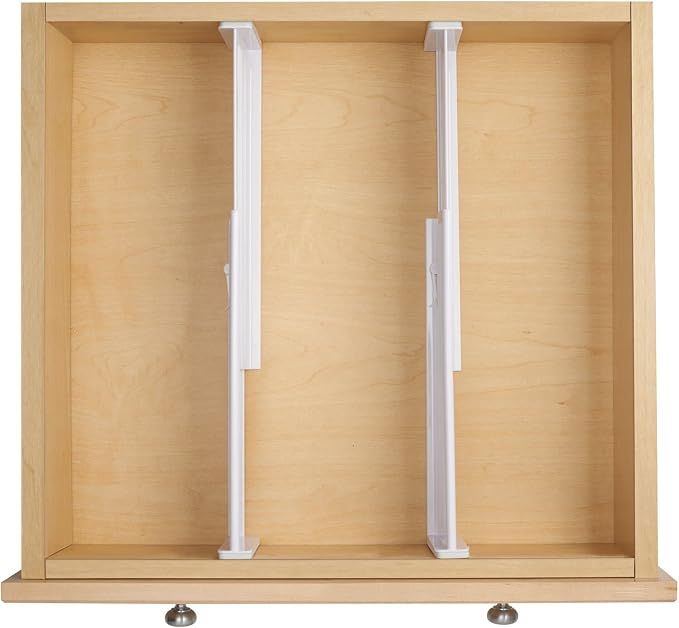 mDesign Expandable Dresser Drawer Divider with Foam Ends, Drawer Divider Locks in Place, Separators for Clothing and Accessories in Closet or Dresser Drawer, Ligne Collection, 4 Pack, White