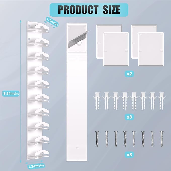 Hat Organizer for Baseball Caps 4Pack, Hat Rack for Wall with Strong Adhesive Hold up to 40 Hats, Hat Hanger Holder Display for Door Closet, Cap Organizer Storage Multilayer Two Mounting Option(White)