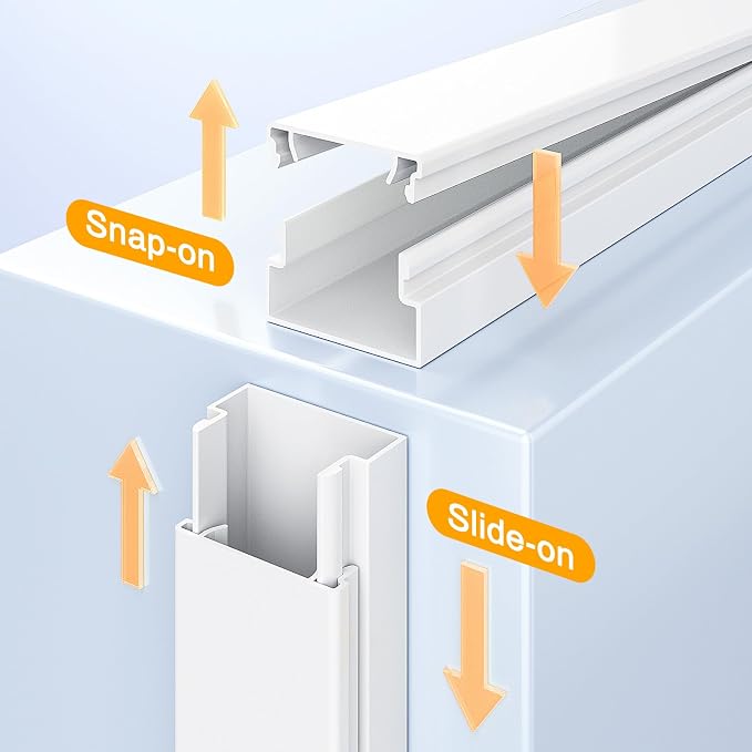 Delamu 157in Cord Hider Wall, TV Cable Hider Cord Covers for Wires on Wall, Large Cable Management Raceway, Paintable Wire Hiders Wire Covers for Cords for TV on Walls, 10 X L15.7 W1.18 H0.6in, White