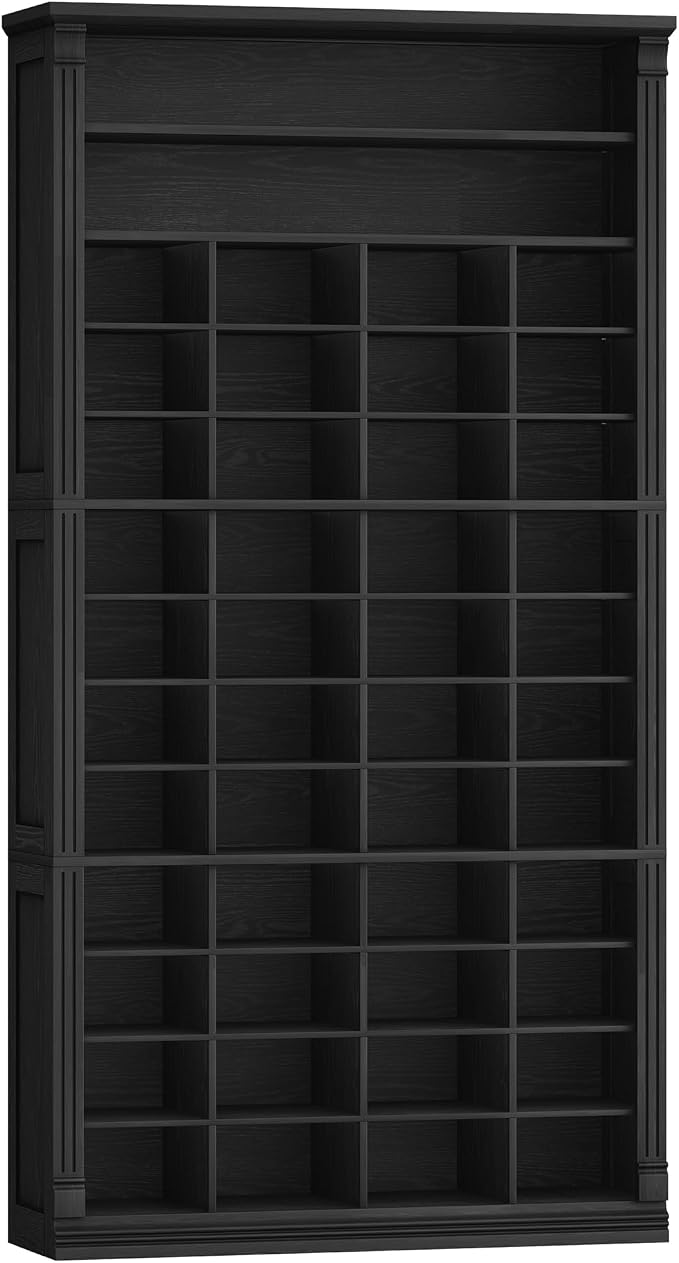 Hzuaneri 13 Tiers Shoe Storage Cabinet, Tall Shoe Cabinet with Cubby | Wooden Shoes Organizer for Closet, 52 Pairs, Shoes Cubby Organizer for Entryway, Hallway, Bedroom, Black SR41004X
