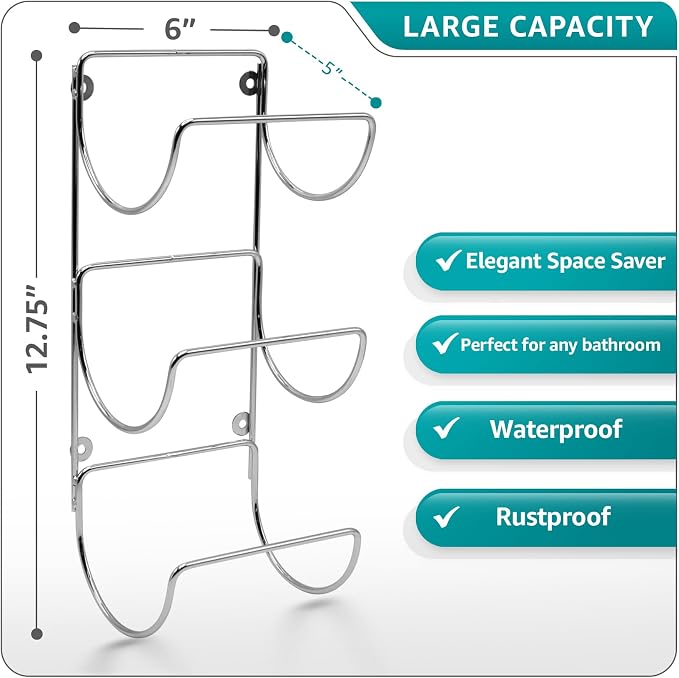 Sorbus Bathroom Wall Mounted Towel Rack - 12 Level Shelves for Rolled Towels, Washcloths, Linen - Spa, Salon & Towel Storage