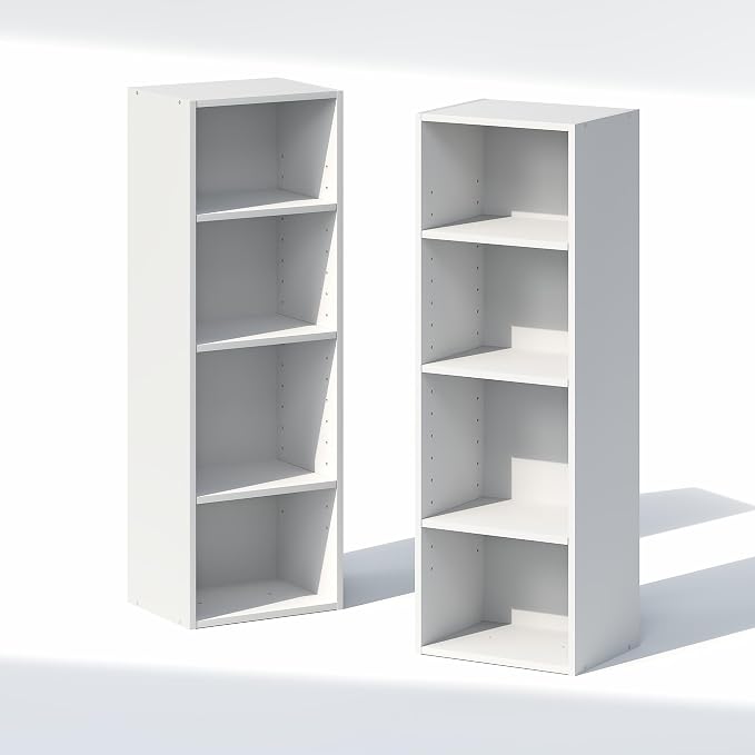 Furinno PASIR 8-Tier Closet Organizers and Storage, Open Shelf, Storage Organizer, 12-Inch Width, for Closet, Bedroom, White