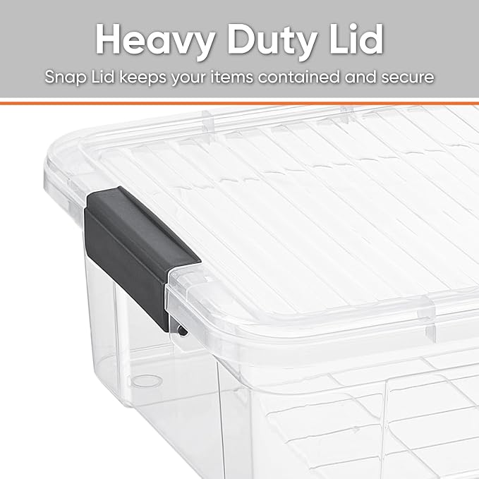 Superio Storage Bins with Lids, Clear Plastic Containers for Organizing, Stackable Totes, BPA Free, Odor Free, Organizer Boxes for Home, and Dorm (2 Pack, 22 Qt)