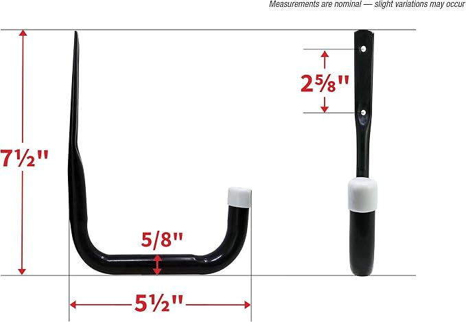 Shepherd Hardware 8088E Heavy Duty Steel Garage Storage/Assorted Utility Hooks, 6 Pack, black, 3.5"/ 5"/ 7.5"