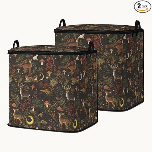 2pcs blanket storage bag for under bed,closet organizers 95L | clothing sweater sheet bedding comforter duvet quilt pillow toy storage bags with lids,dorm room essentials for containers