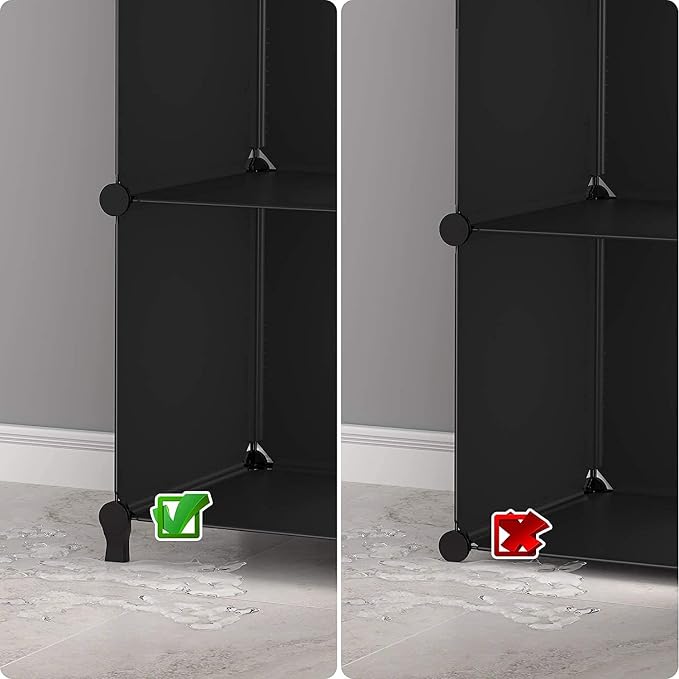 HOMIDEC Closet Organizers and Storage, 12 Cube Storage Organizer, Black | Portable Closet Organization Clothes Shelves Clothing Storage for Kids, Closet, Bedroom, Bathroom, Office