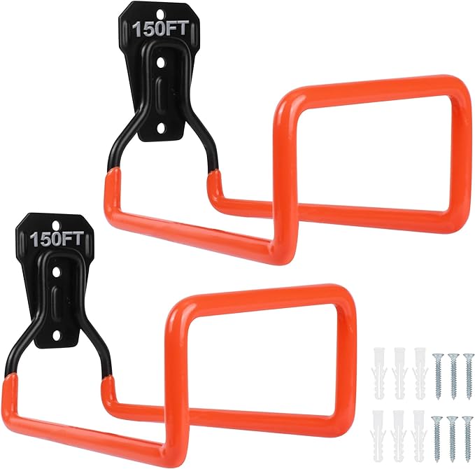 2pcs Hose Organizer Metal Hose Hangers for Outside Heavy Duty Hose Hook | Wall Mount Hose Reels Garden Hose Holder for Ropes