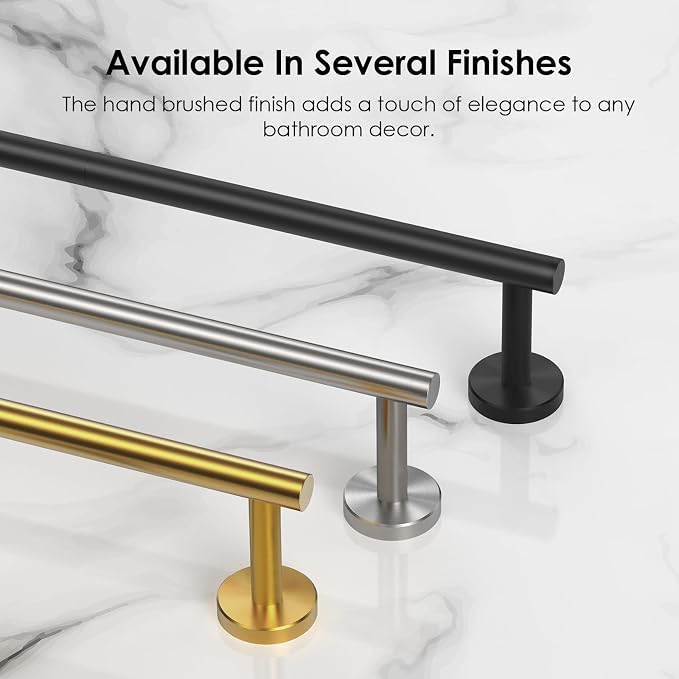 FORIOUS Towel Bar 24" Towel Racks for Bathroom Wall Mounted Black and Gold | Total Length 26 Inch, Rustproof, Stainless Steel Towel Holder, Wall Mounted for Bathroom Bedroom, Heavy Duty, Space Saving