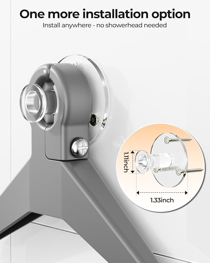 ODesign 4 Tier Adjustable Hanging Shower Caddy Over Showerhead Grey | Shower organizer hanging,no drilling required,comes with removable hook and storage box, suitable for indoor showers