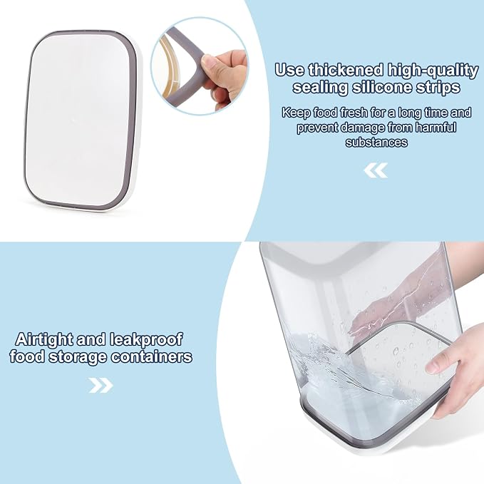 LEAWALK 5-8 Lbs/6Qt Airtight Dog Cat Food Storage Container and Pet Storage Bin BPA-Free, PET Clear Stackable Dog Treat Containers Measuring Scoop Suitable for Dogs Food, Cats Food and Other Dry-1Pack
