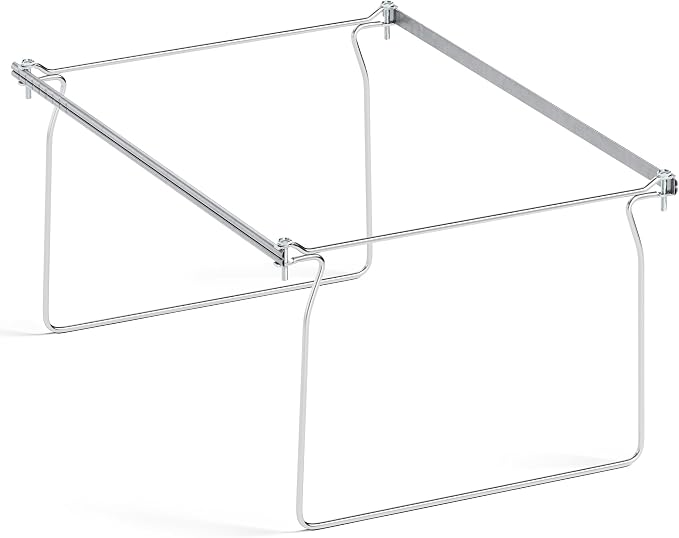 SUNEE Hanging File Folder Frame, Letter Size File Drawer Organizer for Desks, Adjustable File Cabinet Rails 13.5 to 17.5 Inches, Set of 1