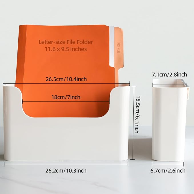 Wall Mount File Organizer Holder Mail Holder No Drilling Wall Pocket for Office, Home, Classroom, Camper, Organize Your Magazine, Book, Bills, Mail, Paperwork, Homework(Cream White, 1 PCS)