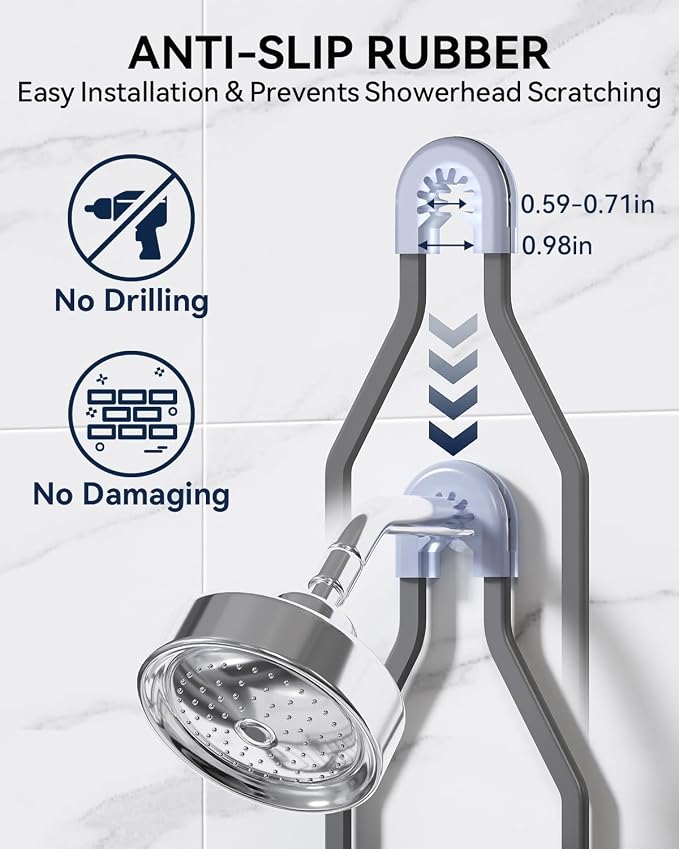 YASONIC Never Rust Shower Caddy Hanging, Aluminum Shower Racks for Inside Shower, 2-Tier Shower Organizer Hanging Over Shower Head with Hooks and Soap Holder, Grey