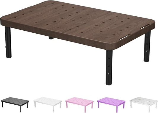 WALI Plastic Computer Monitor Stand for Desk, Adjustable Laptop Riser, Desk Monitor Stand Underneath Storage for Office, Home, School Supplies (PTT001-C), 1 Pack, Brown