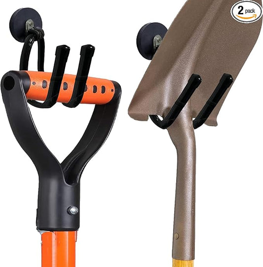 Pmsanzay 2 Pack Strong Magnetic Garage Storage Hooks, Heavy Duty Magnet Organizer Hooks with Rubber Coating for Garden Tools, Hose,Workshop,Pool Tools,for Indoor & Outdoor Hanging (Black)