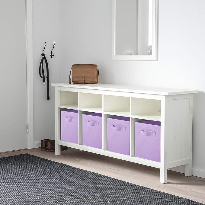 ShellKingdom Storage Bins, Foldable Fabric Storage Cubes And Cloth Storage | Storage Organizer For Closet And Toys, 10.5x10.5x11 INCH, 2 Pack (Lavender)