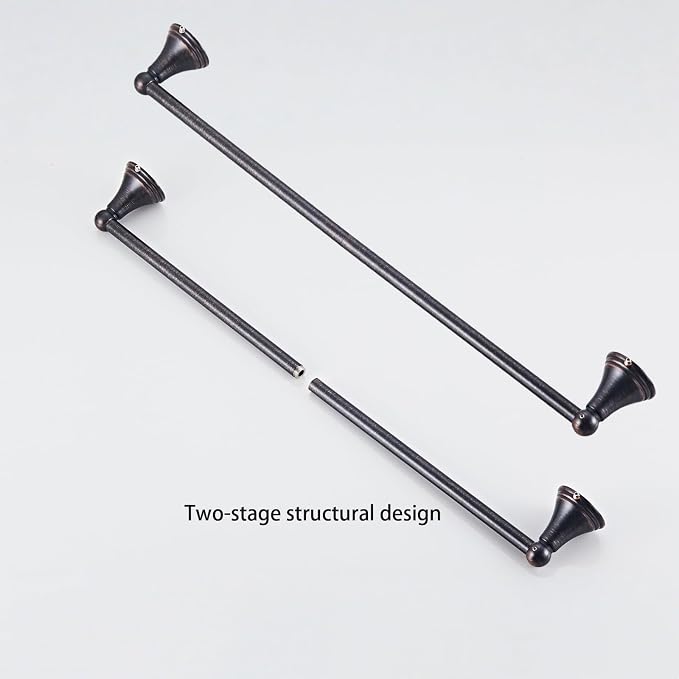 4-Piece Towel Bar Set, 24 Inch Towel Racks for Bathroom Wall Mounted in Oil Rubbed Bronze, SUS304 Stainless Steel Complete Bathroom Hardware
