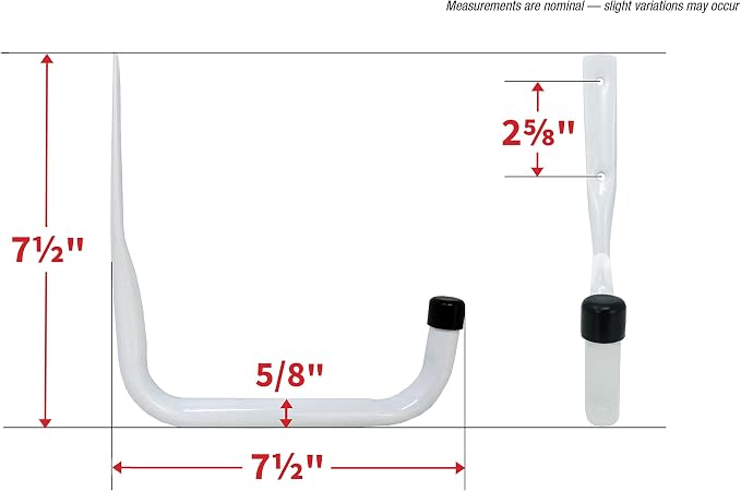Shepherd Hardware 8096E Heavy Duty Steel Garage Storage Utility Hooks, 3 Sizes, 6 Pack, White
