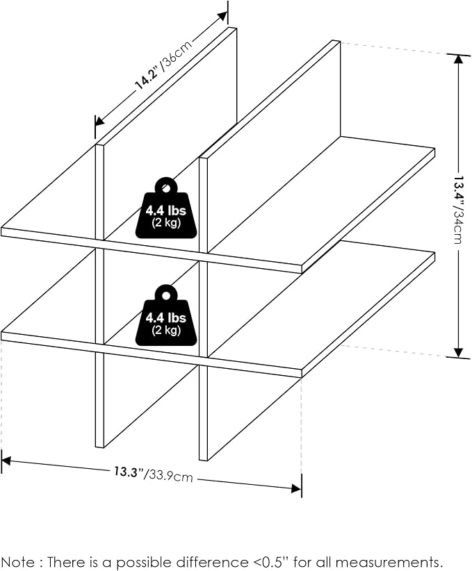 Furinno Cubicle 9-Compartment Cube Insert, Cube Organizer, Dark Oak | 13.3W x 13.4H, Fits into Furinno Extra Thick Cubes, for Organizers and Storage (Does not fit IKEA Kallax Shelving)