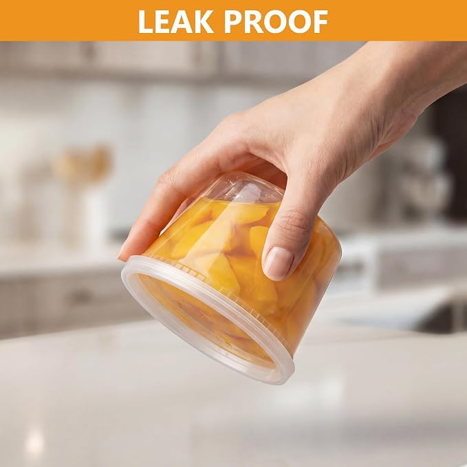 108 Sets (216-Piece) Deli Containers with Lids,16oz X 108 Set Each, Leak-Proof & BPA Free Airtight Takeout Plastic Food Storage Containers for Soup, Meal Prep, Microwave/Freezer Safe
