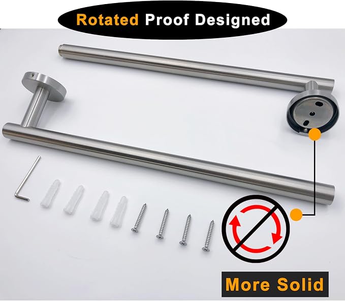 Brushed Nickel Bath Towel Bar Single Bars Towel Rack Rod Classic Wall Mounted SUS304 Stainless Steel Bathroom Towel Holder Toilet Kitchen Towel Shelf Single Layer,33 inches