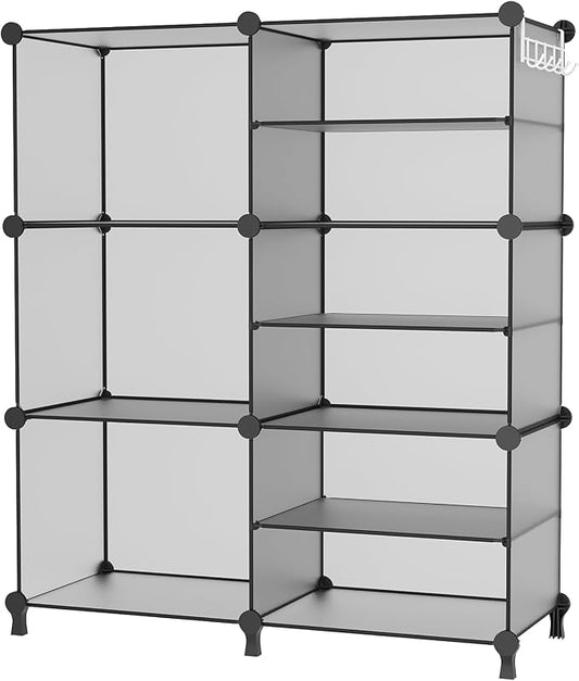 AWTATOS 6 Cube Closet Organizer Storage Shelves, Grey | Portable Closet Clothes Organizers Storage Shelf DIY Stackable Cubby Shelving for Closet Bedroom Living Room Office
