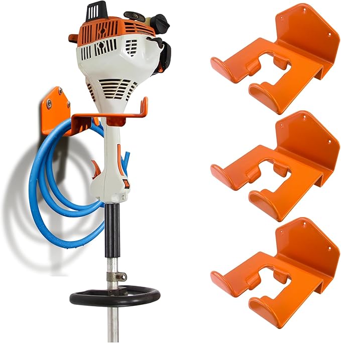 Weedeater Hanger, 3 Pack Weed Eater Hanger for Wall, Weed Wacker Holder | Heavy Duty Trimmer Rack Storage, Compatible with Stihl, Weed Eater Hanging Hook for Garage Tool Organization