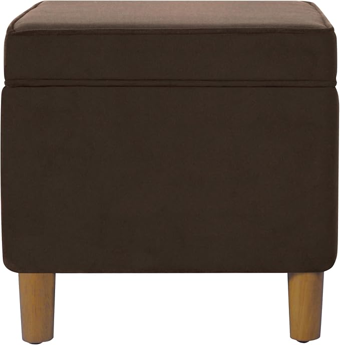 Spatial Order 24" Dinah Collection Storage Ottoman - Chocolate Brown Velvet