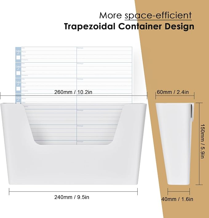YOHOM Adhesive File Holder Plastic Document Folder Door No Drilling Mount Mail Magazine Organizer A4 Filing Envelopes Folder, Office Wall Mount Single Pocket (WHITE, 2 PCS)