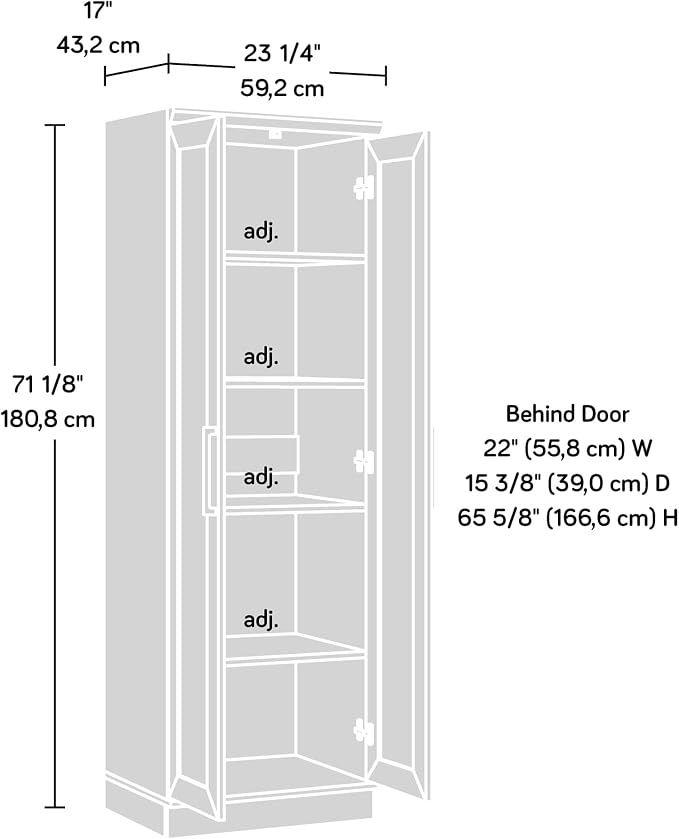 Sauder HomePlus Storage Cabinet/ pantry cabinets, Salt Oak finish