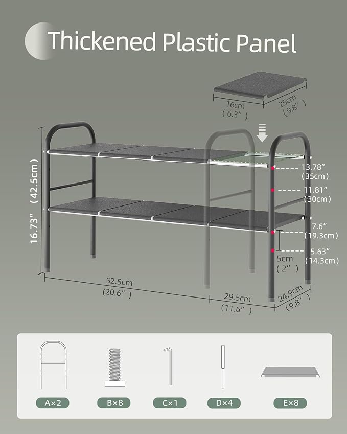 Under Sink Organizers and Storage,Expandable under cabinet organizer Shelf | 2 tier expandable shelf for kitchen and bathroom,shoe rack,8 Removable ABS Panels,Adjustable partition height,20.6-32.2" W