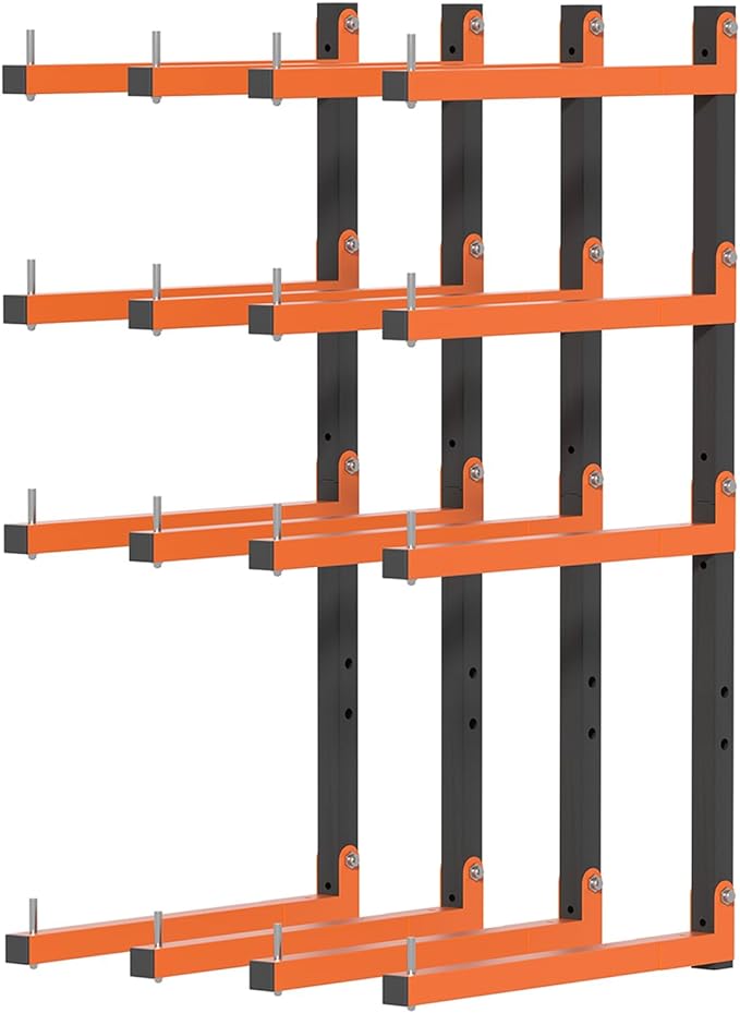 Lumber Storage Rack,Upgrade Folding Lumber Rack Wall Mount, Heavy Duty Metal 8 Level 32 Inch Wood Storage Rack for Garage Storage Organization