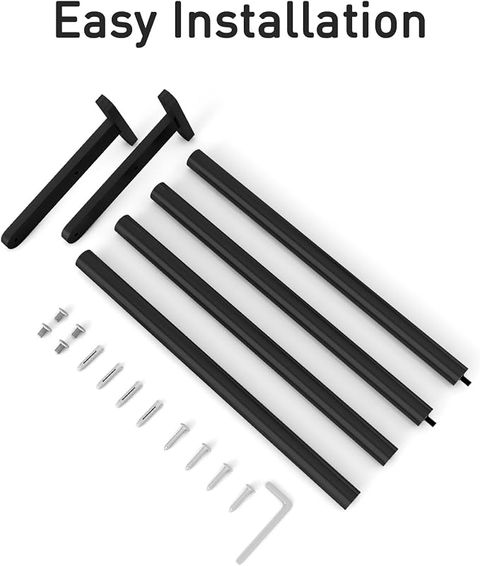 KLJKPA Double Towel Bar for Bathroom, 24 Inch Towel Rack, Matte Black | Heavy Duty Single Towel Rod, Space-Saving Hand Towel Holder, Toilet Kitchen Towel Storage, Rustproof, Stainless Steel