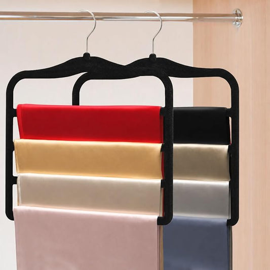 Closet Organizers and Storage,Pants Hangers Space Saving,Al Alloy Hangers for Organization and Storage,Dorm Room Essentials for Guys,Home Organization Scarf Jeans Hangers-2 Pack