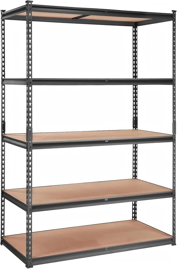 Storage Shelving Unit 48" L x 24" W x 72" H, 5-Tier Metal Storage Shelves | Heavy Duty Adjustable Garage Storage Shelves for Kitchen Pantry Basement Bathroom Laundry