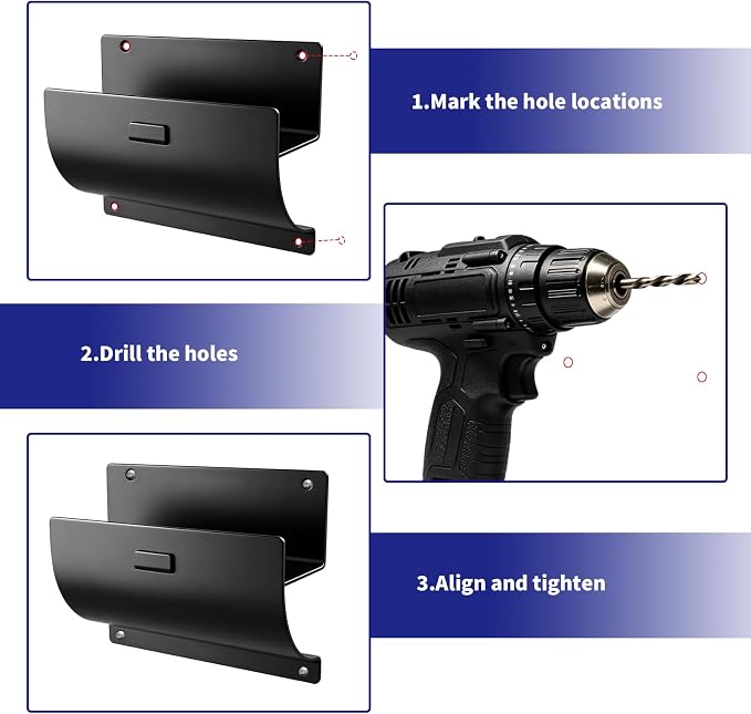 Ladder Hook, Black, Heavy Duty Wall Mount Brackets for Garage Storage, Utility Tool Holder for Folding Chair and Shed Organization