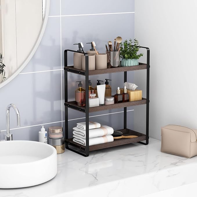 HNRLOY Bathroom Counter Organizer, Bathroom Counter Shelf, Makeup Organizer | Bathroom Countertop Organizer, Bathroom Sink Organizer, Perfume Organizer, Vanity Shelf, Bathroom Organization and Storage
